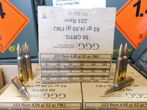 ''Aktion'' .223 Rem GGG 62gr in der M2A1 Box 1000 Stk.